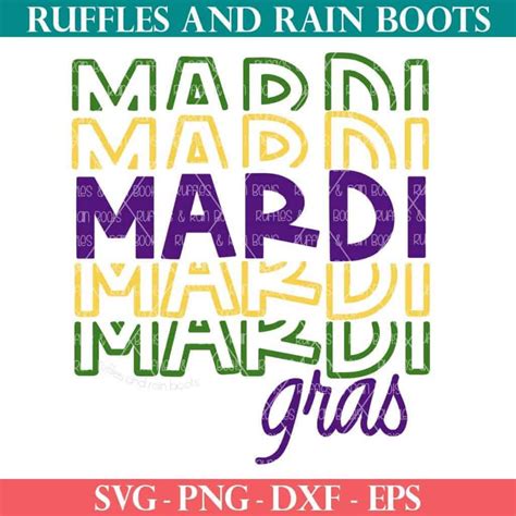 Get This Free Mardi Gras SVG in a Stacked Style for a T-Shirt or Sign