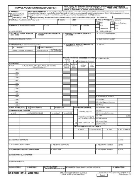 dd form 1351-2, mar 2008 travel voucher or subvoucher ... - US Navy