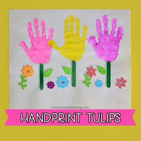 Flower Garden Craft for Kids: Handprint Tulips - Fun Handprint Art