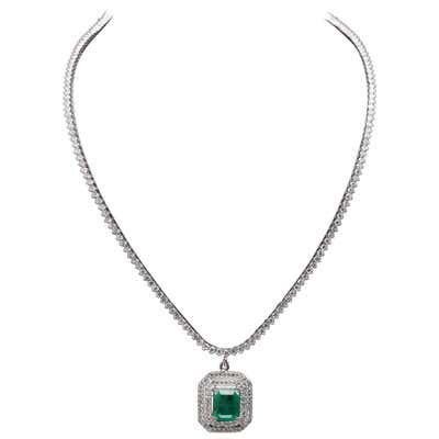 Emerald Cut Diamond Tennis Necklace For Sale at 1stDibs | emerald cut tennis necklace, emerald ...