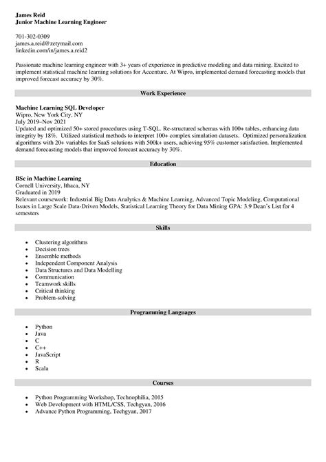 Resume Template With Linkedin Link