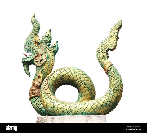 Ancient statue of mythical asian naga snake, Cambodia. Old Sculpture of ...