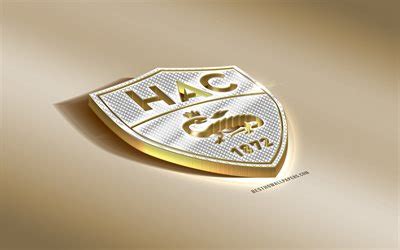 Download wallpapers Le Havre AC, French football club, golden silver logo, Le Havre, France ...