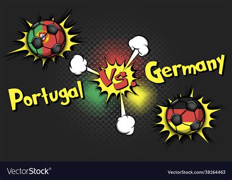 Soccer game portugal vs germany Royalty Free Vector Image