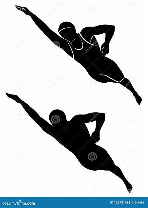 Man Silhouette Swimmer Athlete Vector Illustration | CartoonDealer.com #81070958