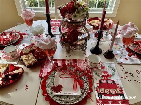 The Perfect Valentine's Day Table For Four - Two Adorable Labs