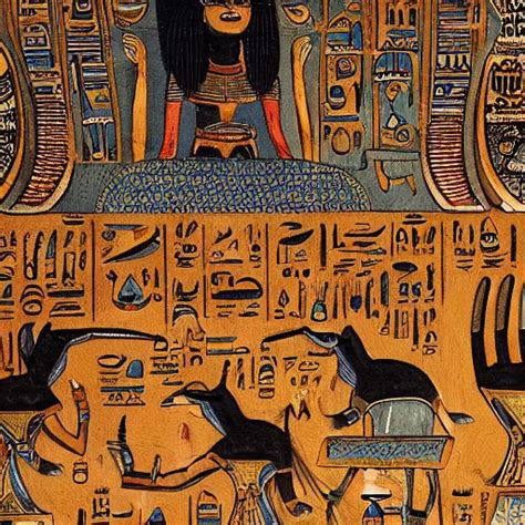 a detailed painting of the Egyptian book of the dead, | Stable ...