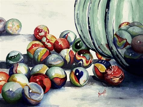 Spilled Marbles Painting by Sam Sidders