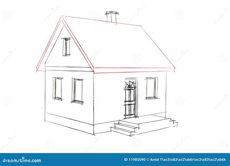 Kid's Drawing Of A House, Rainbow And Tree Vector Illustration ...