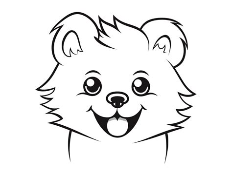 Smiling Pomeranian Coloring Sheet - Coloring Page