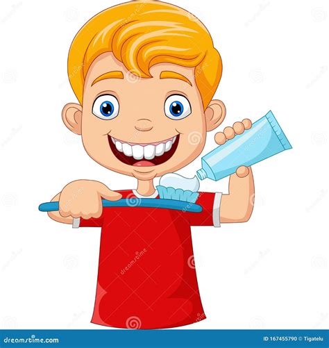 Little Boy Brushing Teeth Clip Art