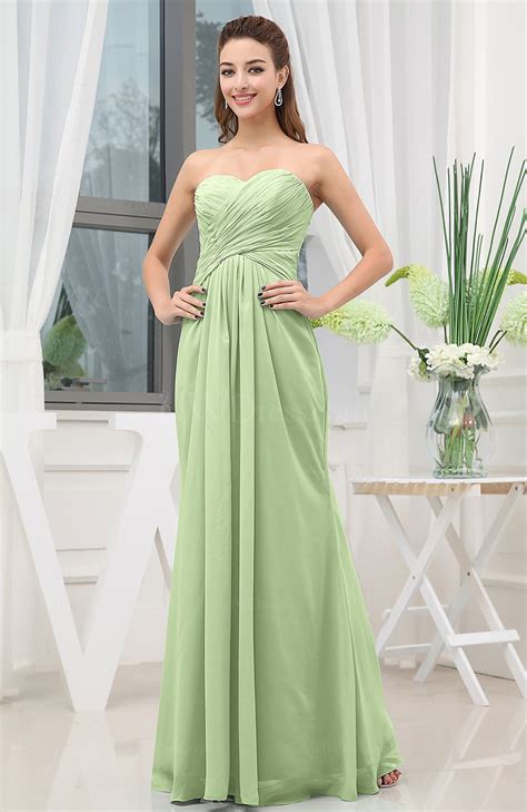 Sage Green Simple Sweetheart Sleeveless Zipper Floor Length Ruching ...