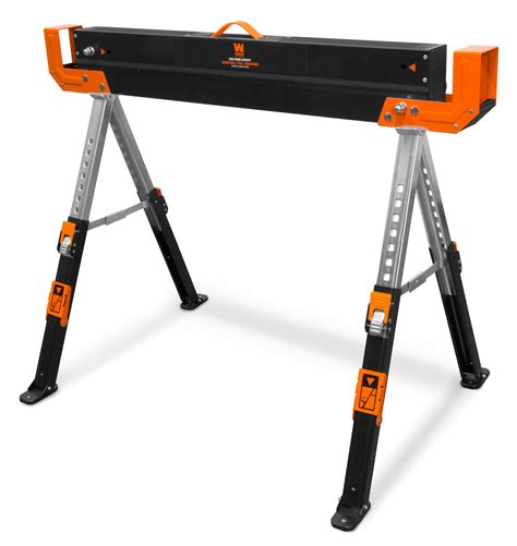 WEN 1300-Pound Capacity Height Adjustable Folding Steel Saw Horse with ...