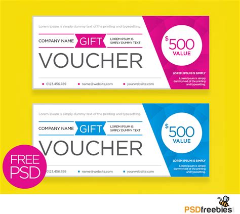 Clean and Modern Gift voucher template PSD | PSDFreebies.com