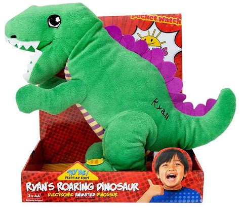 Ryans World Ryans Roaring Dinosaur 13 Plush Figure Green T-Rex Pocket ...