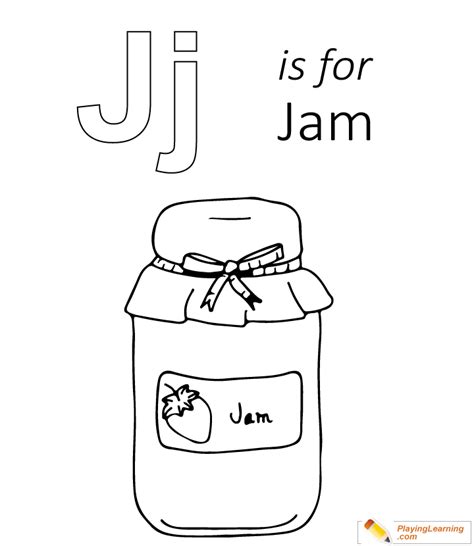 J Is For Jam Coloring Page | Free J Is For Jam Coloring Page