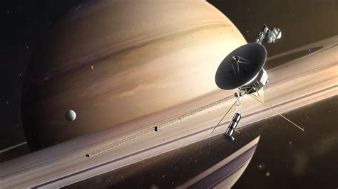 digital Art, CGI, Space, Universe, Planet, Stars, Saturn, Satellite, Moon, Technology, Voyager ...