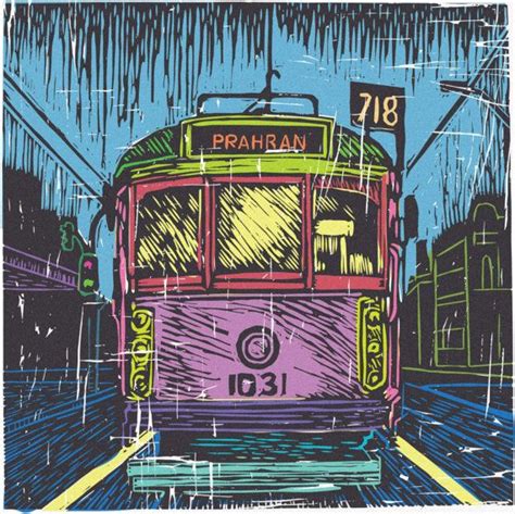 Melbourne Tram | Melbourne tram, Australian art, Illustration design