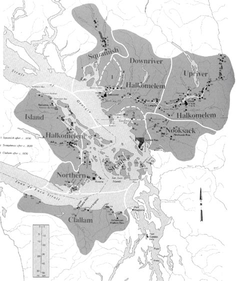 4. Map of the Central Coast Salish area showing the locations of ...