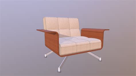 Wood and Fabric Terminal Chair - Download Free 3D model by JohnnyP ...