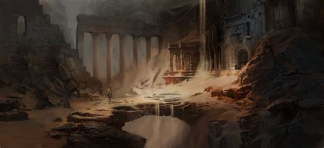 Ruins underground by Asahisuperdry.deviantart.com on @DeviantArt Landscape Concept, Landscape ...