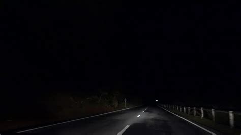 4K Driving Car on Highway, Roadway in Night Dark, View of a Driver ...