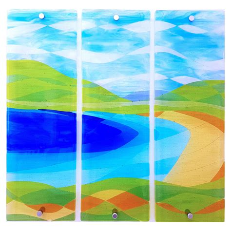 'Dog's Bay' - Fused Glass Wall Panel » CONNEMARA BLUE