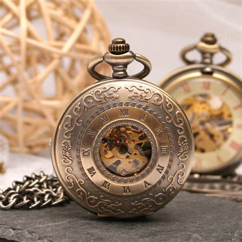 Engraved Bronze Pocket Watch Intricate Design By GiftsOnline4U | notonthehighstreet.com