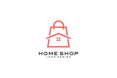 home shop logo design line style