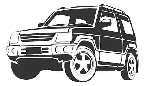 Premium Vector | Modern suv logo. Extreme offroad car icon isolated on white background