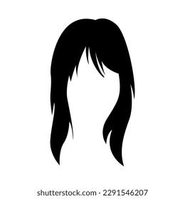 Silhouette Female Hairstyle Salon Beauty Wig Stock Vector (Royalty Free ...