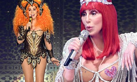 Cher, 72, rocks sheer bra with a fringed dress for first US stop of her Here We Go Again world ...
