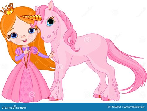 Beautiful Princess And Unicorn Stock Image - Image: 14250651