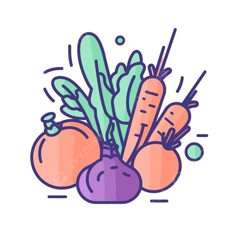 Colorful Icon Of Different Vegetables Vector, Veg, Lineal Icon, Flat Icon PNG and Vector with ...