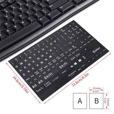 Buy Replacement Full English Keyboard Stickers, Universal English Black ...