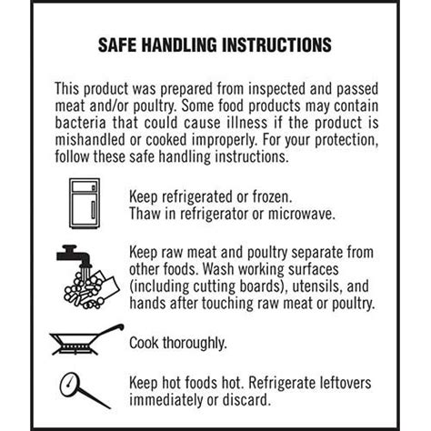 Safe Handling Instructions Label On Meat And Poultry - Pensandpieces