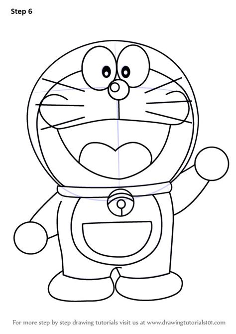 Learn How to Draw Doraemon (Doraemon) Step by Step : Drawing Tutorials | Easy cartoon drawings ...