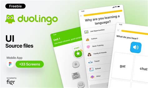 Duolingo App UI - Free UI Kit (Recreated) | Figma