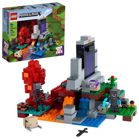 LEGO Minecraft The Ruined Portal 21172 Building Toy (316 Pieces ...