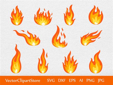 Art & Collectibles Flame SVG/ Fire SVG/ Fire Clipart/ Flames Cricut ...