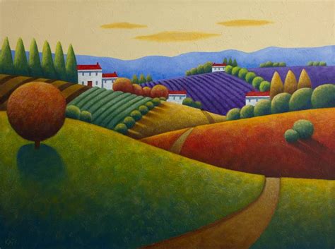 Fields of Tuscany Painting by Kate Graham | Saatchi Art