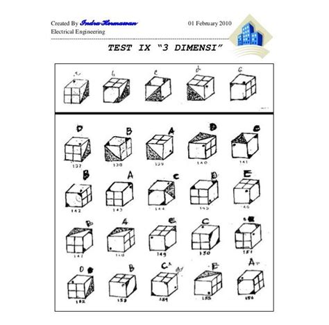 Kunci Jawaban Psikotes Kubus Terbaru