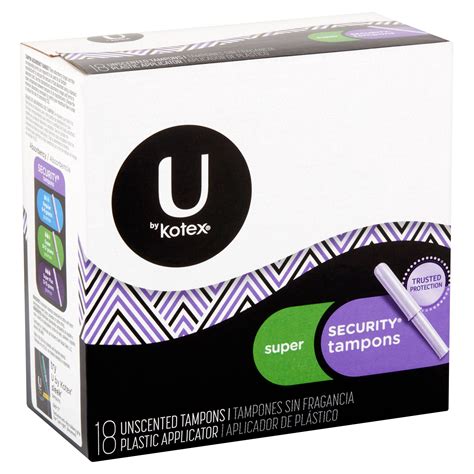 U by Kotex Security Tampons, Super Absorbency, Unscented, 18 Ct ...