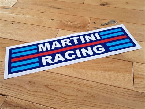 Martini Racing Streaked Blue Background Stickers 16" Pair