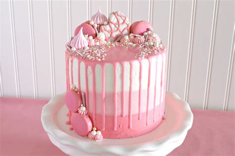 Love and Confections: Pink Ombré Drip Layer Cake