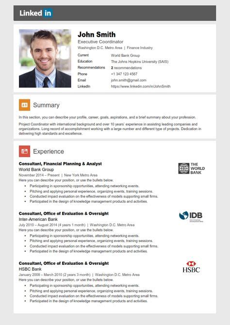 Cv Template Linkedin | Resume templates, Resume design template, Creative resume templates