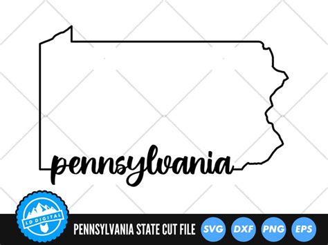 Pennsylvania Outline With Text SVG Files Pennsylvania Cut | Etsy