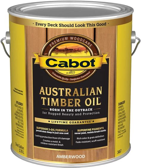 Buy the Cabot 01-3457 Australian Timber Oil, Amberwood ~ 1 Gallon | Hardware World