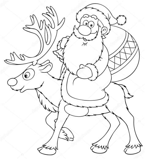 Santa And Reindeer Drawing at GetDrawings | Free download