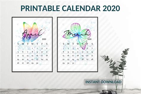 Desk calendar 2020 template, Calendar 2020 printable